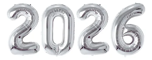 BALAO METALICO 34 POLEGADAS 2026 SILVER PLASTIC PRATEADO                                                                                                                                                              