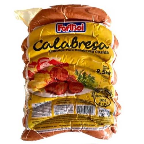 LINGUICA TIPO CALABRESA COZIDA DEFUMADA FORTBOI 2,5KG                                                                                                                                                             