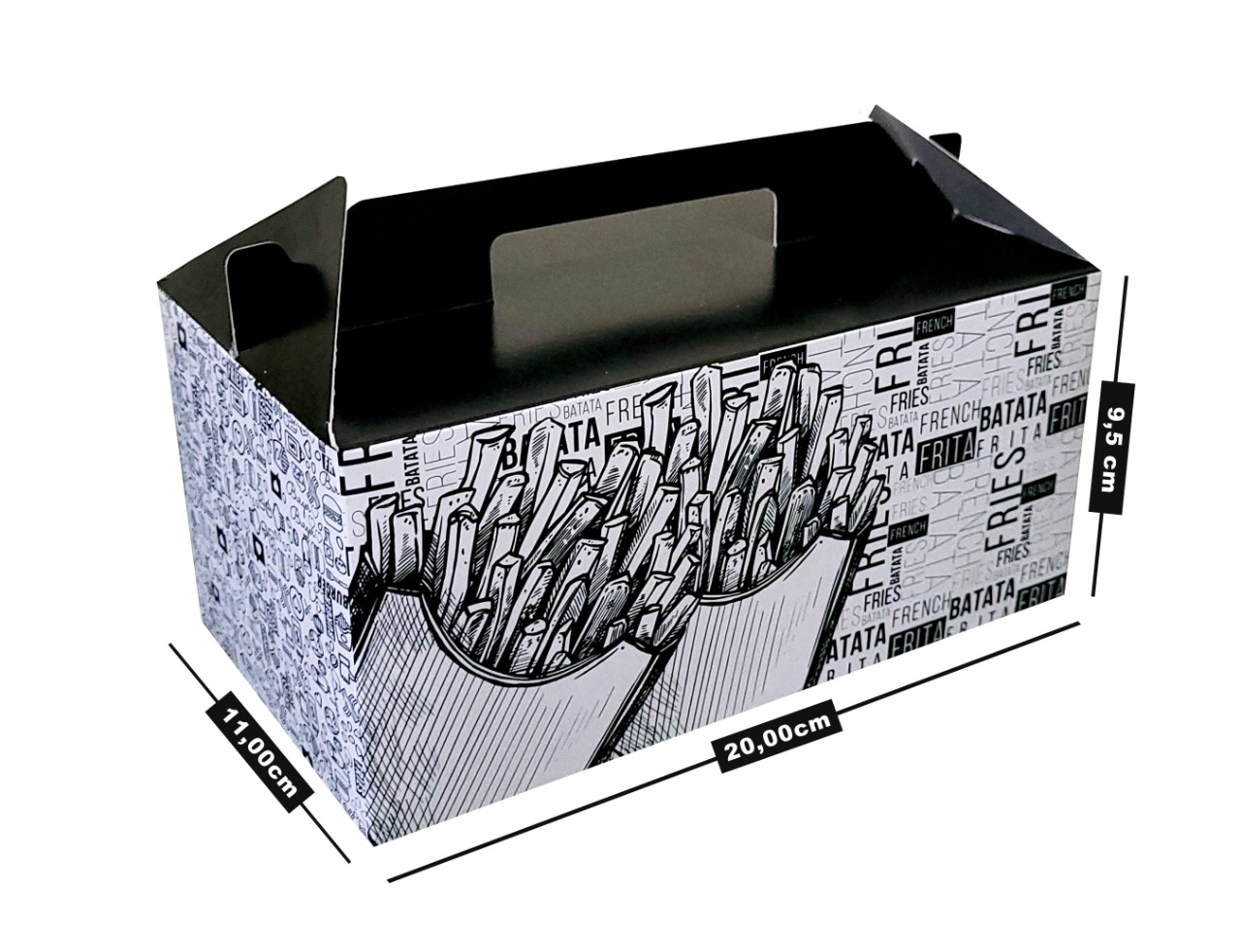 CAIXA COMBO HAMBURGUER/BATATA 20X11X9 SALVI C/50                                                                                                                                                        