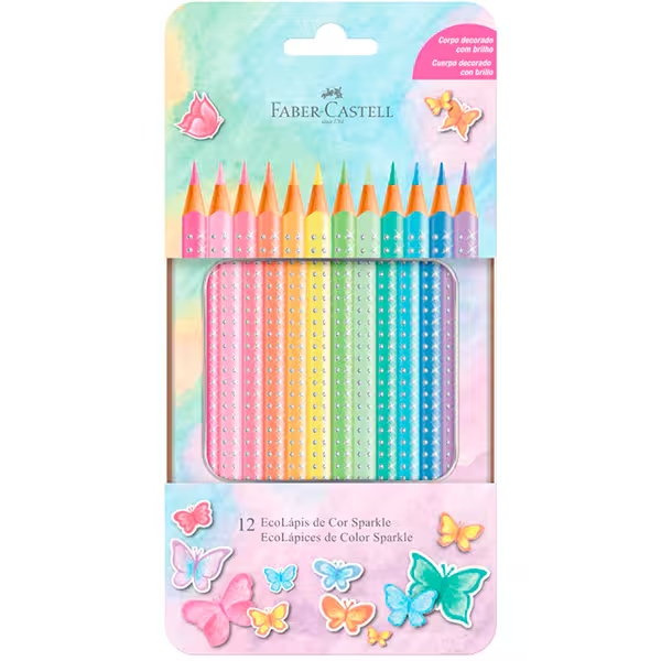 LAPIS ECOLAPIS DE COR SPARKLE 12 CORES FABER                                                                                                                                                            