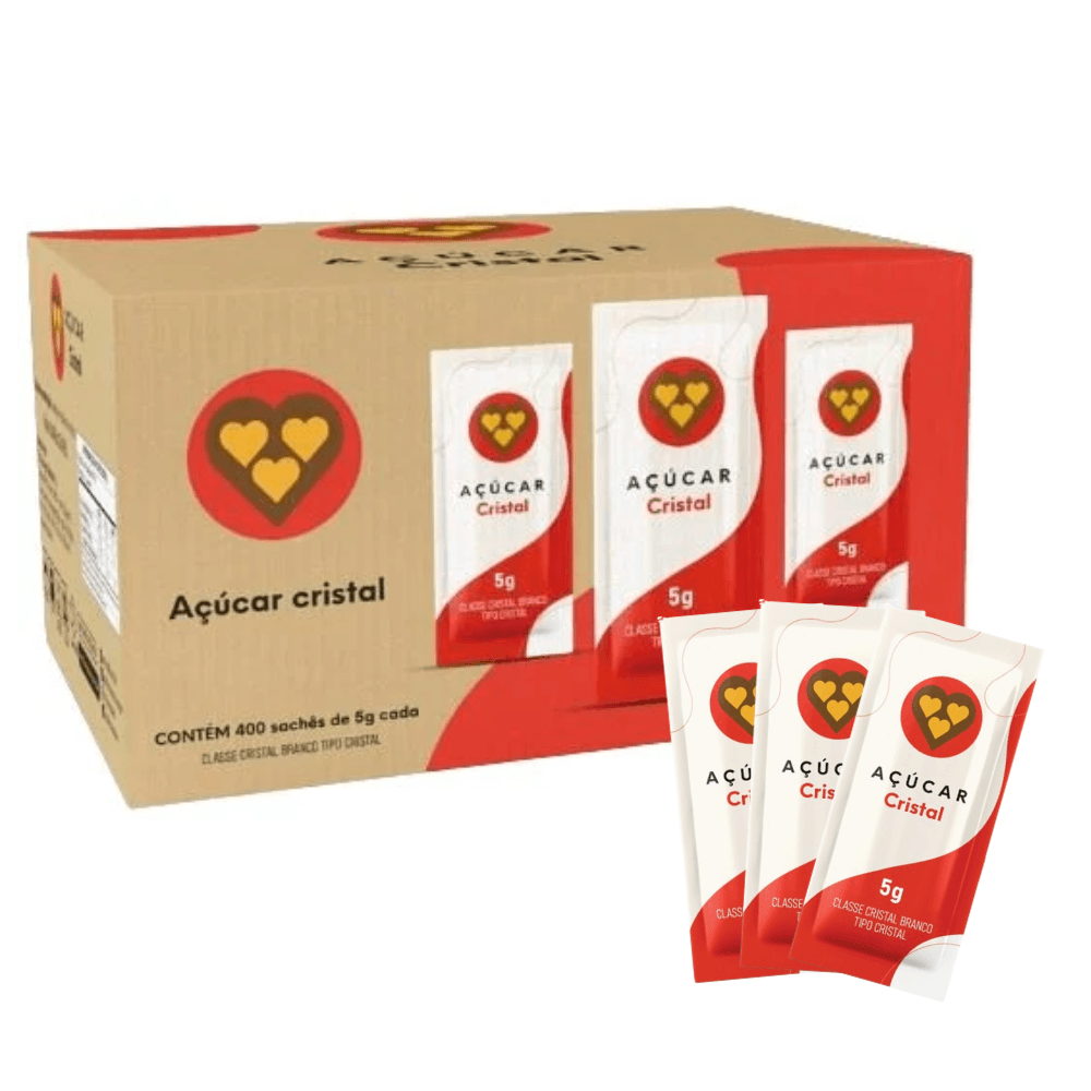 CAIXA SACHE ACUCAR CRISTAL 5G SANTA CLARA 400UN                                                                                                                                                        