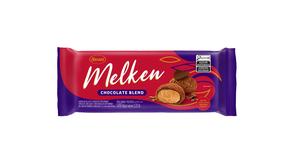 CHOCOLATE BARRA MEIO AMARGO MELKEN 1,010KG<br>